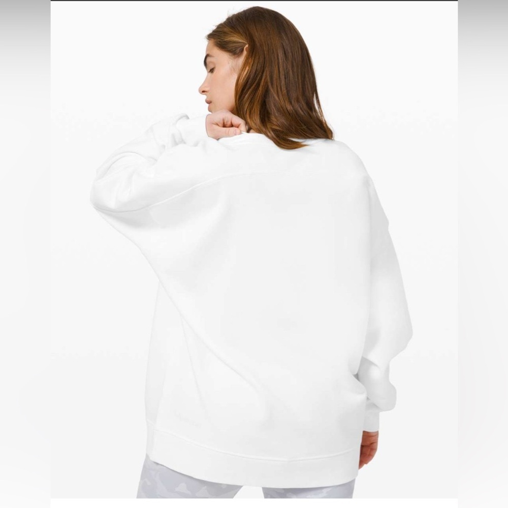 Lululemon Perfectly Oversized Crew White sweatshirt, Size 6 - Picture 3 of 8